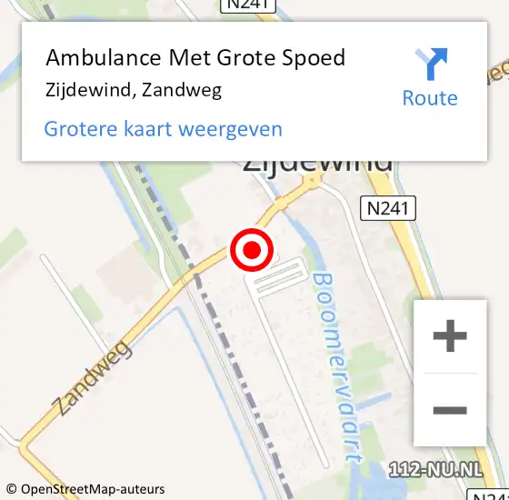 Locatie op kaart van de 112 melding: Ambulance Met Grote Spoed Naar Zijdewind, Zandweg op 14 september 2014 01:08