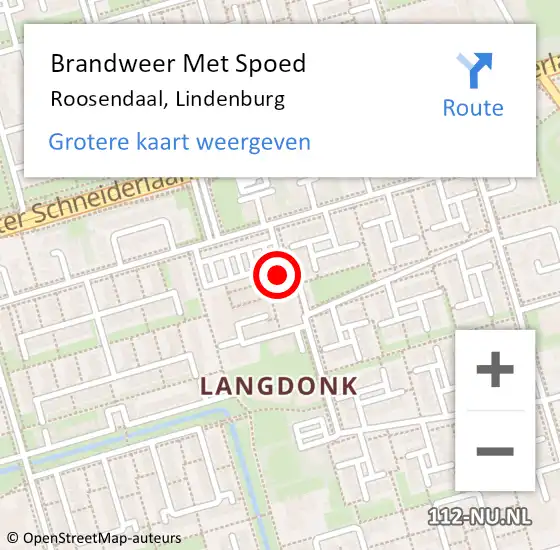 Locatie op kaart van de 112 melding: Brandweer Met Spoed Naar Roosendaal, Lindenburg op 4 november 2023 17:28