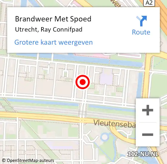 Locatie op kaart van de 112 melding: Brandweer Met Spoed Naar Utrecht, Ray Connifpad op 4 november 2023 18:11