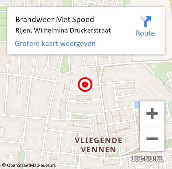 Locatie op kaart van de 112 melding: Brandweer Met Spoed Naar Rijen, Wilhelmina Druckerstraat op 4 november 2023 19:04