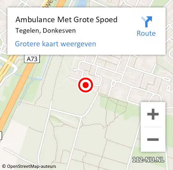 Locatie op kaart van de 112 melding: Ambulance Met Grote Spoed Naar Tegelen, Donkesven op 14 september 2014 01:26