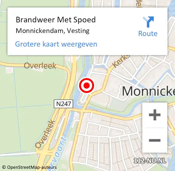 Locatie op kaart van de 112 melding: Brandweer Met Spoed Naar Monnickendam, Vesting op 4 november 2023 20:09