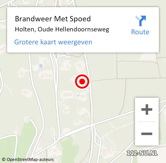 Locatie op kaart van de 112 melding: Brandweer Met Spoed Naar Holten, Oude Hellendoornseweg op 4 november 2023 21:06