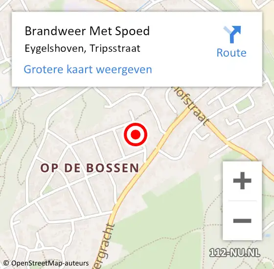 Locatie op kaart van de 112 melding: Brandweer Met Spoed Naar Eygelshoven, Tripsstraat op 4 november 2023 21:58