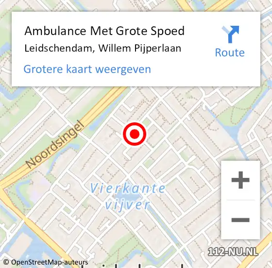 Locatie op kaart van de 112 melding: Ambulance Met Grote Spoed Naar Leidschendam, Willem Pijperlaan op 4 november 2023 22:53