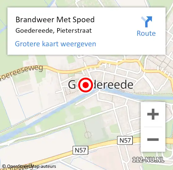 Locatie op kaart van de 112 melding: Brandweer Met Spoed Naar Goedereede, Pieterstraat op 4 november 2023 23:46