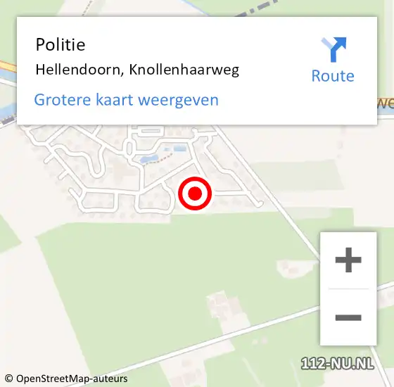 Locatie op kaart van de 112 melding: Politie Hellendoorn, Knollenhaarweg op 5 november 2023 02:53