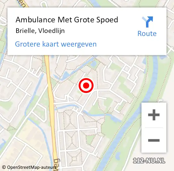 Locatie op kaart van de 112 melding: Ambulance Met Grote Spoed Naar Brielle, Vloedlijn op 5 november 2023 03:38