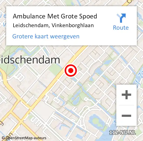 Locatie op kaart van de 112 melding: Ambulance Met Grote Spoed Naar Leidschendam, Vinkenborghlaan op 5 november 2023 04:33