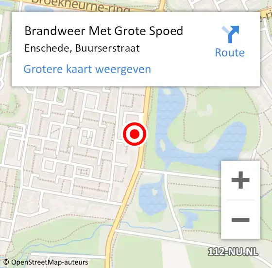Locatie op kaart van de 112 melding: Brandweer Met Grote Spoed Naar Enschede, Buurserstraat op 5 november 2023 05:51