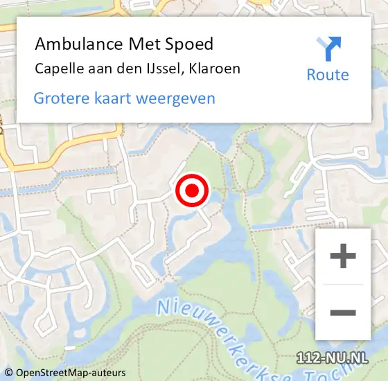 Locatie op kaart van de 112 melding: Ambulance Met Spoed Naar Capelle aan den IJssel, Klaroen op 5 november 2023 07:12