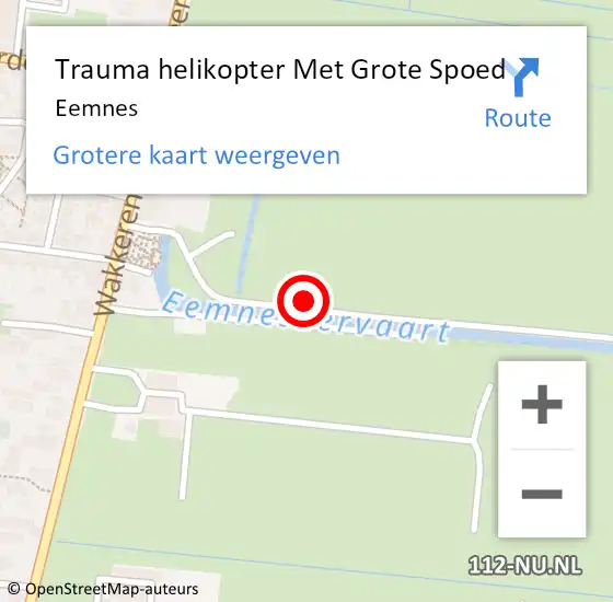 Locatie op kaart van de 112 melding: Trauma helikopter Met Grote Spoed Naar Eemnes op 5 november 2023 07:27