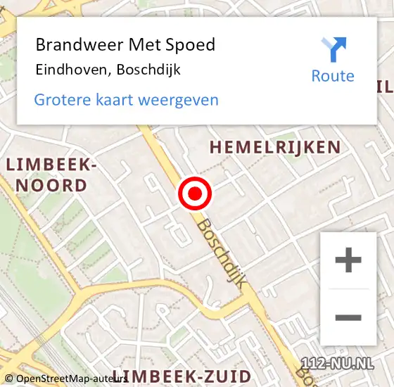 Locatie op kaart van de 112 melding: Brandweer Met Spoed Naar Eindhoven, Boschdijk op 5 november 2023 08:24