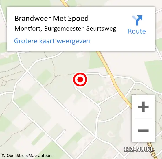 Locatie op kaart van de 112 melding: Brandweer Met Spoed Naar Montfort, Burgemeester Geurtsweg op 5 november 2023 09:12