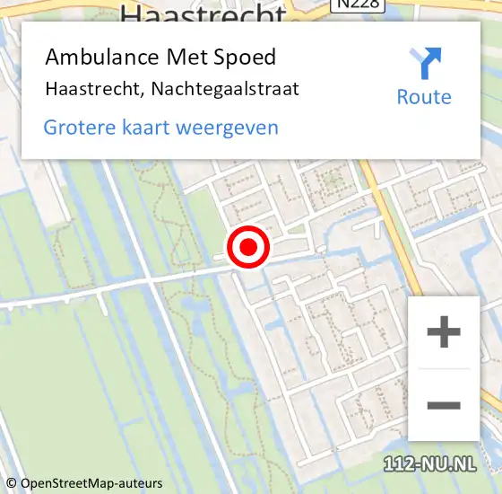 Locatie op kaart van de 112 melding: Ambulance Met Spoed Naar Haastrecht, Nachtegaalstraat op 14 september 2014 02:56