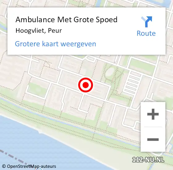 Locatie op kaart van de 112 melding: Ambulance Met Grote Spoed Naar Hoogvliet, Peur op 5 november 2023 09:22