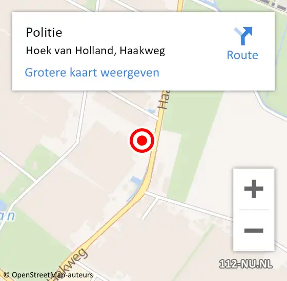 Locatie op kaart van de 112 melding: Politie Hoek van Holland, Haakweg op 5 november 2023 10:50
