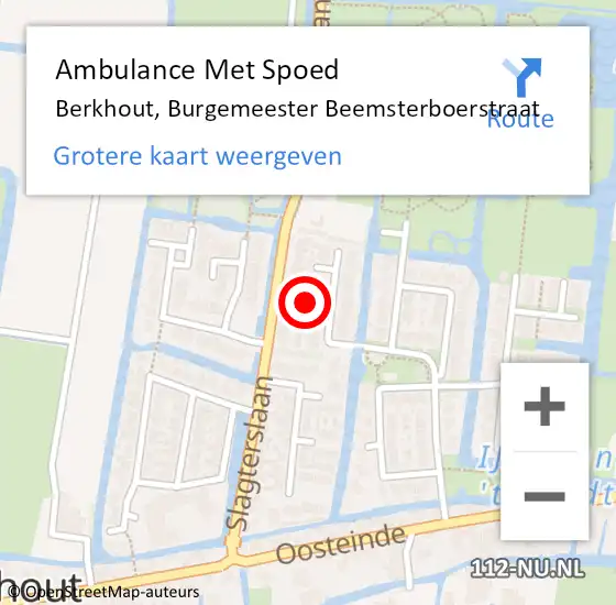 Locatie op kaart van de 112 melding: Ambulance Met Spoed Naar Berkhout, Burgemeester Beemsterboerstraat op 5 november 2023 11:34