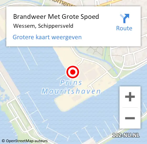 Locatie op kaart van de 112 melding: Brandweer Met Grote Spoed Naar Wessem, Schippersveld op 5 november 2023 12:04