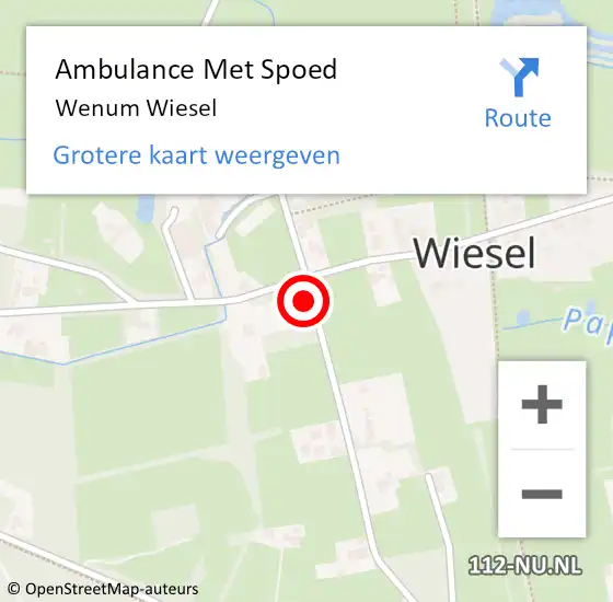 Locatie op kaart van de 112 melding: Ambulance Met Spoed Naar Wenum Wiesel op 5 november 2023 12:39