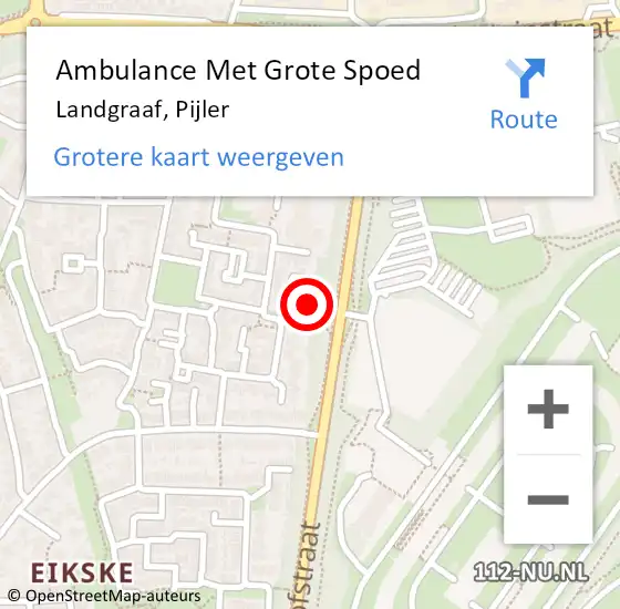 Locatie op kaart van de 112 melding: Ambulance Met Grote Spoed Naar Landgraaf, Pijler op 14 september 2014 03:42