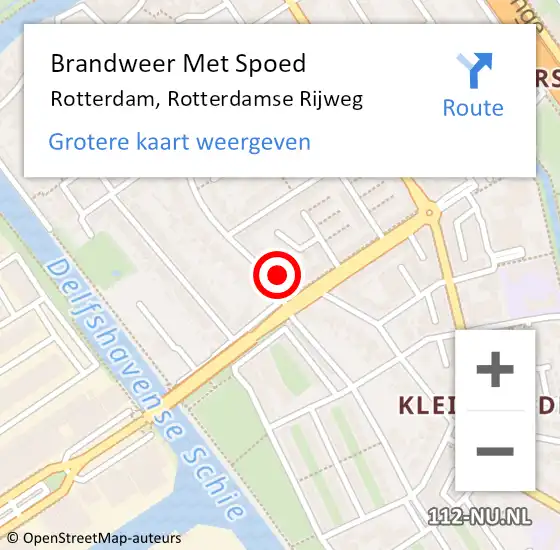 Locatie op kaart van de 112 melding: Brandweer Met Spoed Naar Rotterdam, Rotterdamse Rijweg op 5 november 2023 16:14