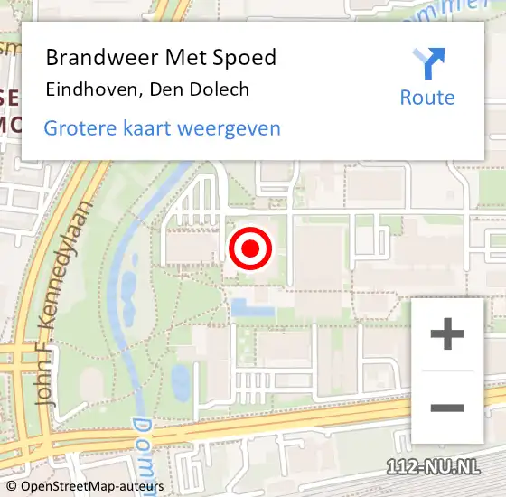 Locatie op kaart van de 112 melding: Brandweer Met Spoed Naar Eindhoven, Den Dolech op 5 november 2023 16:16