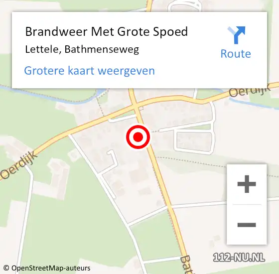 Locatie op kaart van de 112 melding: Brandweer Met Grote Spoed Naar Lettele, Bathmenseweg op 5 november 2023 16:33