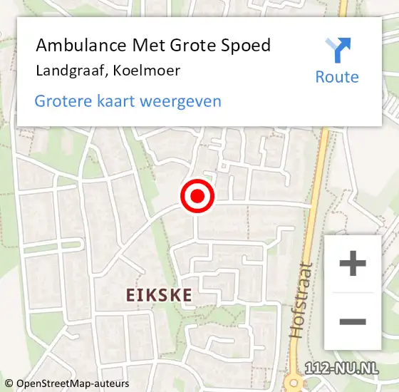 Locatie op kaart van de 112 melding: Ambulance Met Grote Spoed Naar Landgraaf, Koelmoer op 14 september 2014 09:14