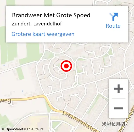 Locatie op kaart van de 112 melding: Brandweer Met Grote Spoed Naar Zundert, Lavendelhof op 5 november 2023 17:43