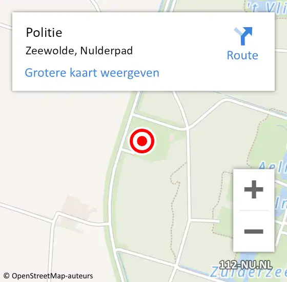 Locatie op kaart van de 112 melding: Politie Zeewolde, Nulderpad op 5 november 2023 18:08