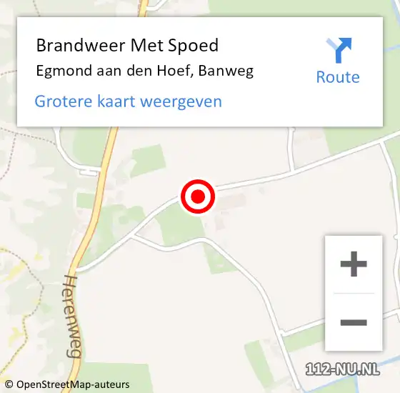 Locatie op kaart van de 112 melding: Brandweer Met Spoed Naar Egmond aan den Hoef, Banweg op 5 november 2023 18:47