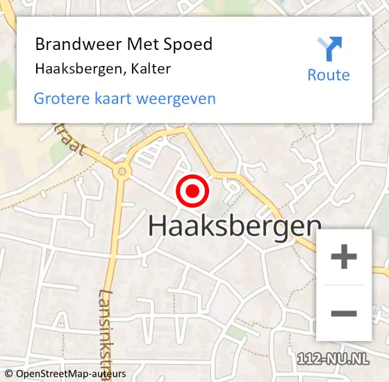 Locatie op kaart van de 112 melding: Brandweer Met Spoed Naar Haaksbergen, Kalter op 5 november 2023 19:07