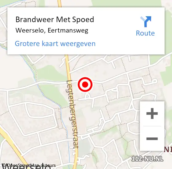 Locatie op kaart van de 112 melding: Brandweer Met Spoed Naar Weerselo, Eertmansweg op 5 november 2023 19:44