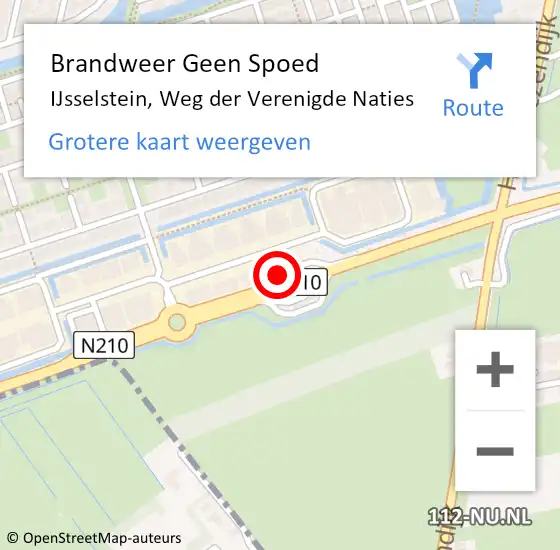 Locatie op kaart van de 112 melding: Brandweer Geen Spoed Naar IJsselstein, Weg der Verenigde Naties op 5 november 2023 20:17
