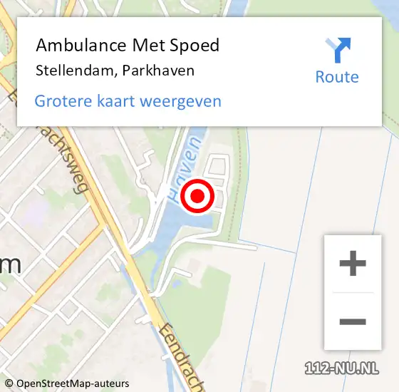Locatie op kaart van de 112 melding: Ambulance Met Spoed Naar Stellendam, Parkhaven op 5 november 2023 20:22
