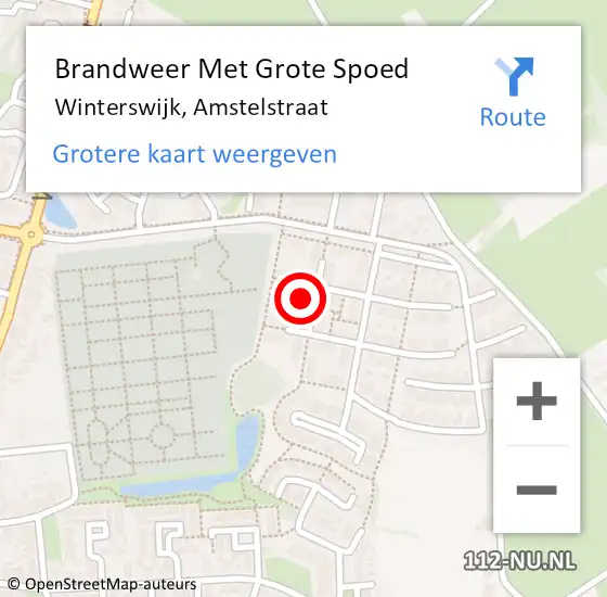 Locatie op kaart van de 112 melding: Brandweer Met Grote Spoed Naar Winterswijk, Amstelstraat op 5 november 2023 21:10