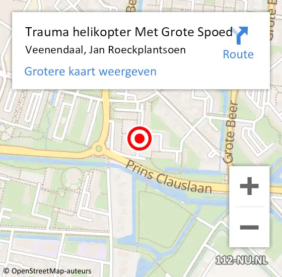 Locatie op kaart van de 112 melding: Trauma helikopter Met Grote Spoed Naar Veenendaal, Jan Roeckplantsoen op 5 november 2023 21:20