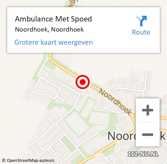 Locatie op kaart van de 112 melding: Ambulance Met Spoed Naar Noordhoek, Noordhoek op 5 november 2023 21:41