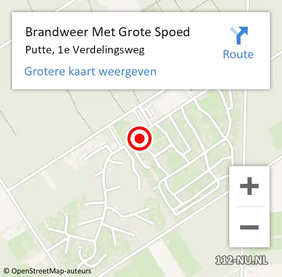 Locatie op kaart van de 112 melding: Brandweer Met Grote Spoed Naar Putte, 1e Verdelingsweg op 5 november 2023 22:18