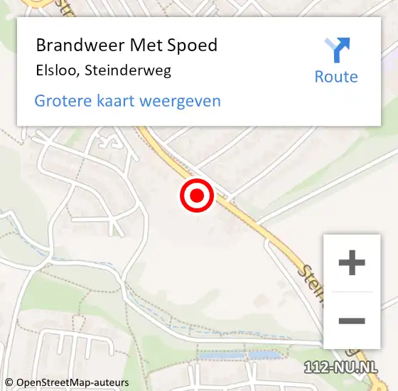 Locatie op kaart van de 112 melding: Brandweer Met Spoed Naar Elsloo, Steinderweg op 5 november 2023 22:34