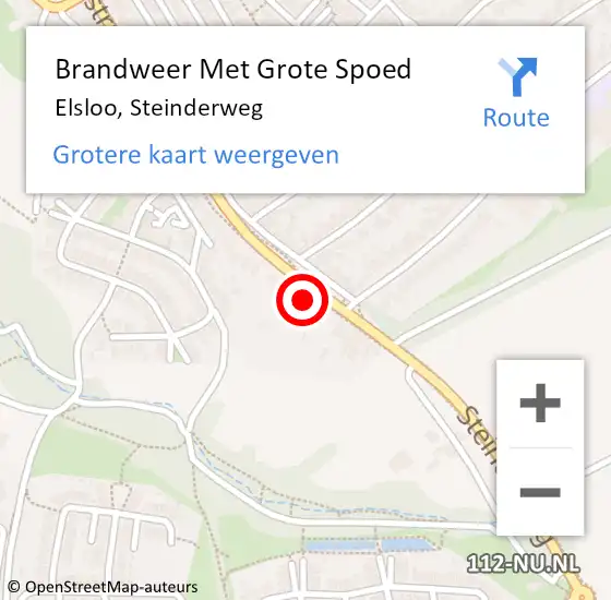 Locatie op kaart van de 112 melding: Brandweer Met Grote Spoed Naar Elsloo, Steinderweg op 5 november 2023 22:45