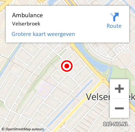 Locatie op kaart van de 112 melding: Ambulance Velserbroek op 5 november 2023 22:58