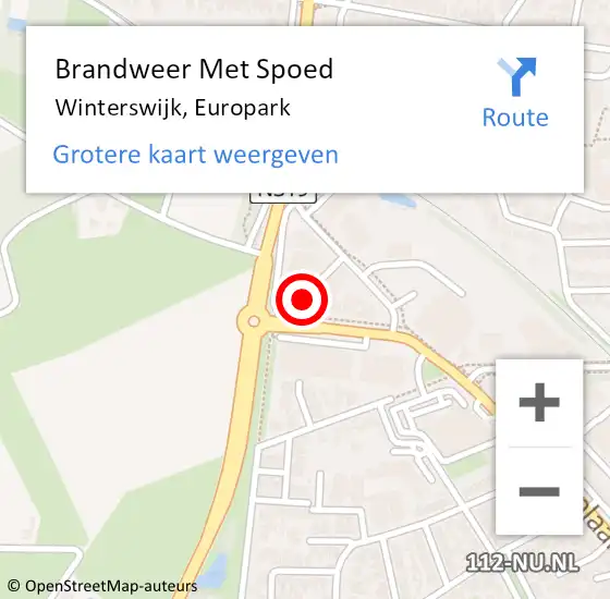 Locatie op kaart van de 112 melding: Brandweer Met Spoed Naar Winterswijk, Europark op 6 november 2023 02:01