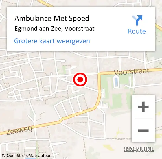 Locatie op kaart van de 112 melding: Ambulance Met Spoed Naar Egmond aan Zee, Voorstraat op 6 november 2023 04:02