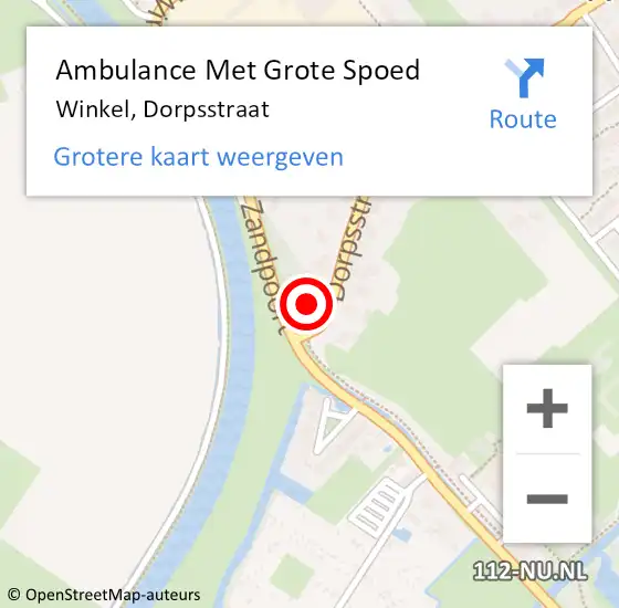 Locatie op kaart van de 112 melding: Ambulance Met Grote Spoed Naar Winkel, Dorpsstraat op 6 november 2023 07:01