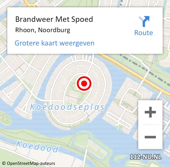 Locatie op kaart van de 112 melding: Brandweer Met Spoed Naar Rhoon, Noordburg op 6 november 2023 07:37