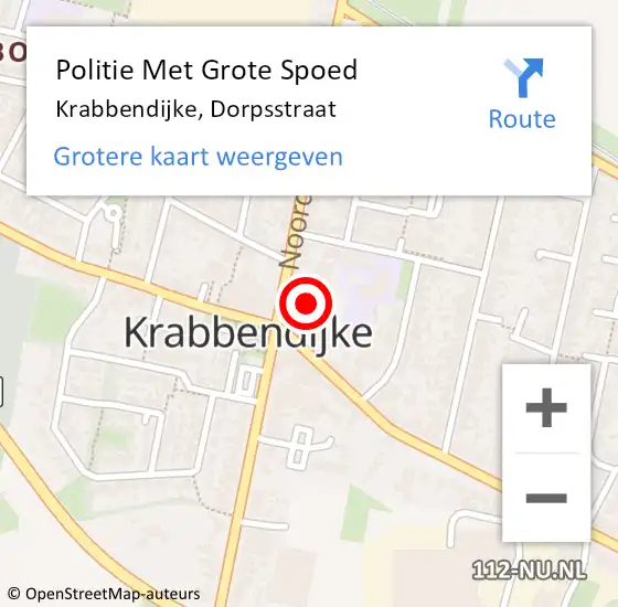 Locatie op kaart van de 112 melding: Politie Met Grote Spoed Naar Krabbendijke, Dorpsstraat op 6 november 2023 07:39