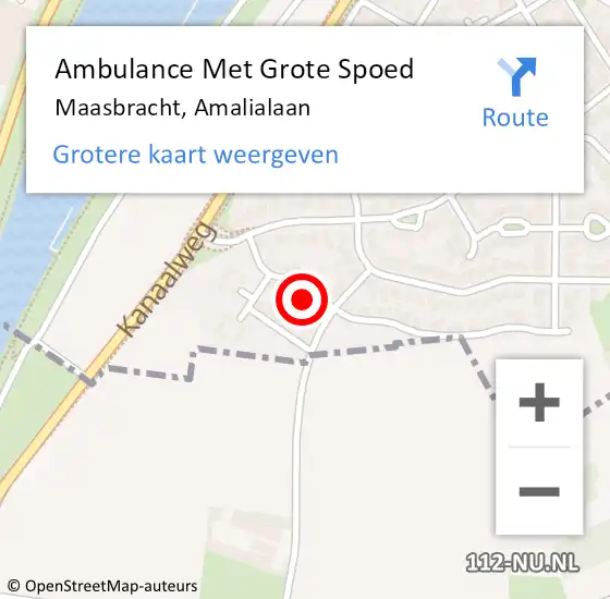 Locatie op kaart van de 112 melding: Ambulance Met Grote Spoed Naar Maasbracht, Amalialaan op 6 november 2023 07:46