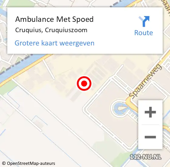 Locatie op kaart van de 112 melding: Ambulance Met Spoed Naar Cruquius, Cruquiuszoom op 6 november 2023 07:47